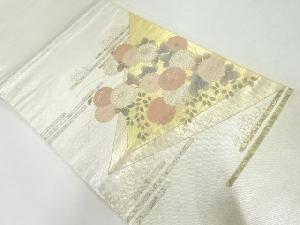 リサイクル　螺鈿霞に菊模様織出し袋帯
